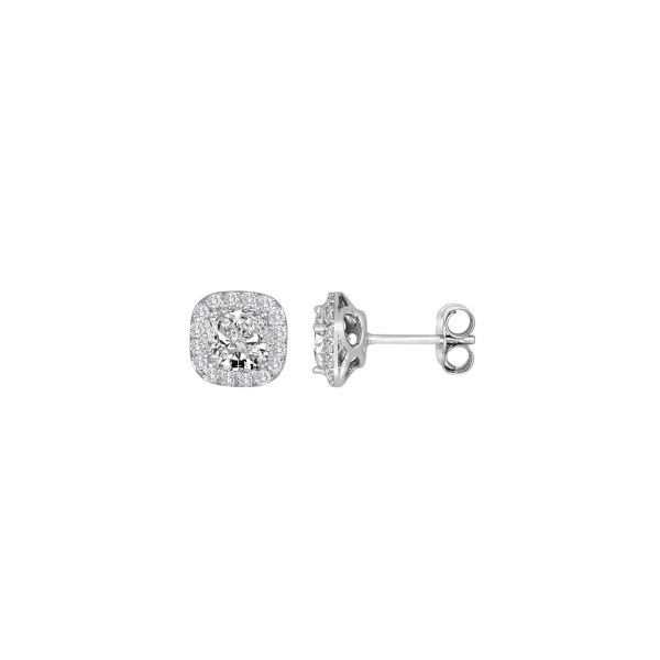 Lady's 18K White Gold Earrings W/34 Diamonds Orin Jewelers Northville, MI