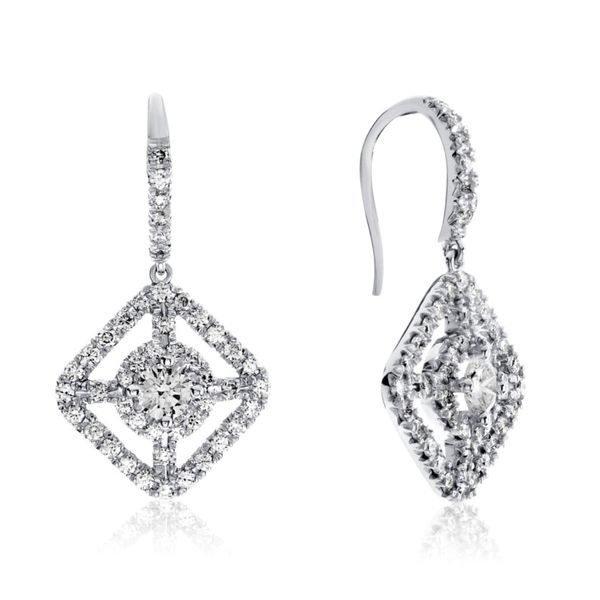 Lady's 18K White Gold Dangle Earrings W/94 Diamonds Orin Jewelers Northville, MI