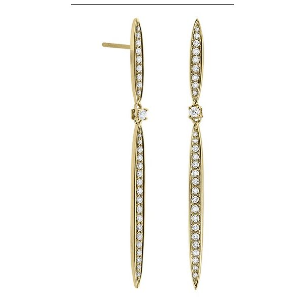 Lady's 14K Yellow Gold Dangle Earrings w/56 Diamonds Orin Jewelers Northville, MI