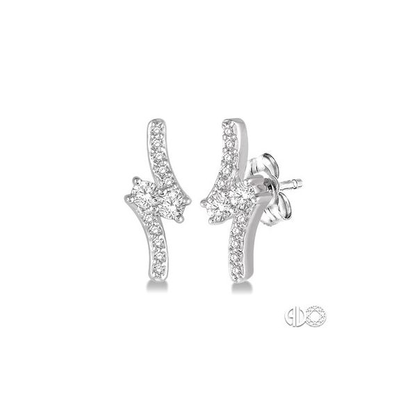 Lady's 14K White Gold Earrings w/12 Diamonds Orin Jewelers Northville, MI