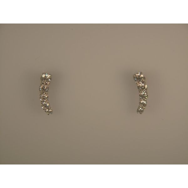 Lady's 18K White Gold Earrings w/10 Diamonds Orin Jewelers Northville, MI