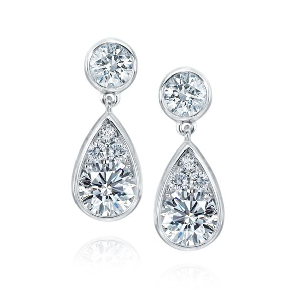Lady's 18K White Gold Cluster Earrings w/12 Diamonds Orin Jewelers Northville, MI
