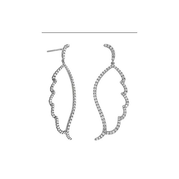 Lady's 14K White Gold Angel Wing Earrings w/144 Diamonds Orin Jewelers Northville, MI