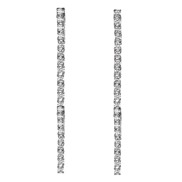 Lady's 18K White Gold Earrings W/54 Diamonds Orin Jewelers Northville, MI