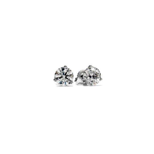 18K White Gold 3-PRONG Stud Earrings W/2 Diamonds Orin Jewelers Northville, MI