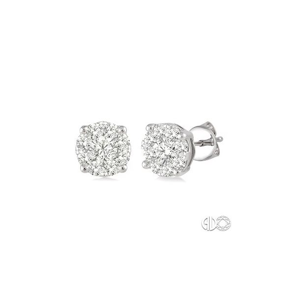 Lady's 14K White Gold Lovebright Earrings W/18 Diamonds Orin Jewelers Northville, MI