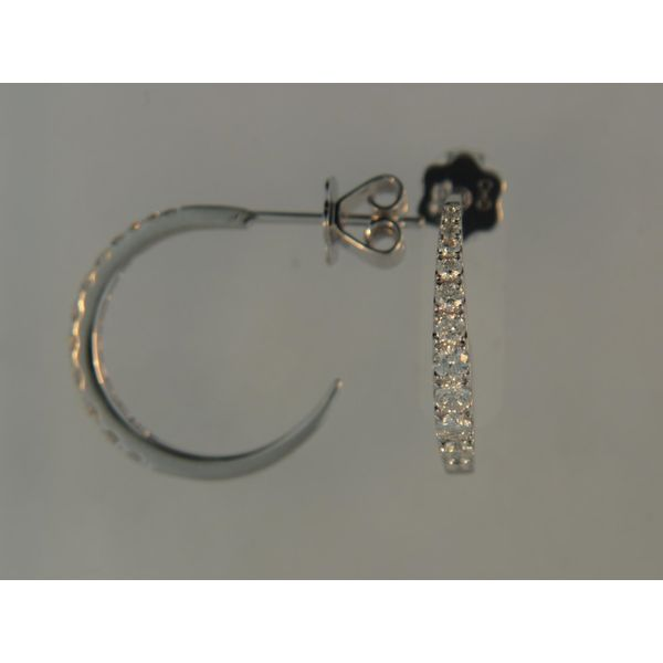 Lady's 18K White Gold Hoop Earrings W/24 Diamonds Orin Jewelers Northville, MI