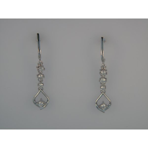 Lady's 14K White Gold Dangle Earrings w/8 Diamonds Orin Jewelers Northville, MI