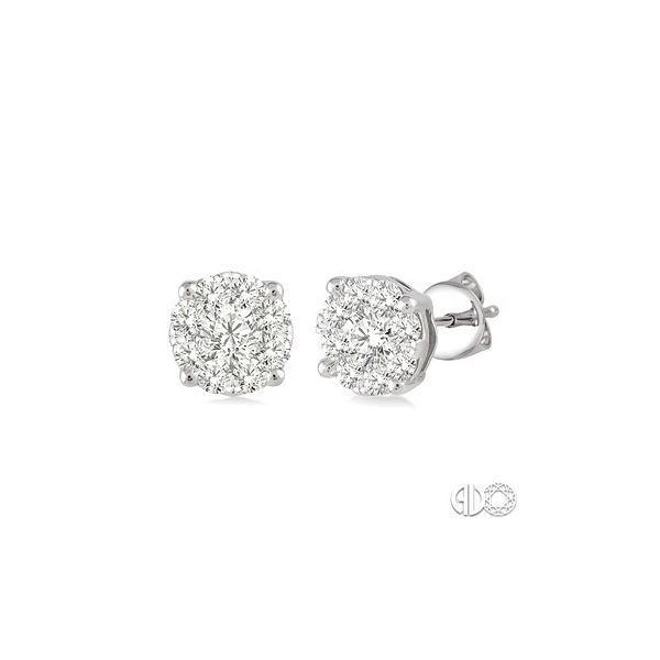 Lady's 14K White Gold Lovebright Earrings w/18 Diamonds Orin Jewelers Northville, MI