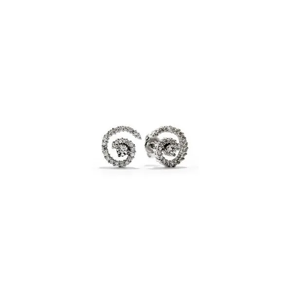 Lady's 18K White Gold Mystical Prong-Set Earrings w/56 Diamonds Orin Jewelers Northville, MI