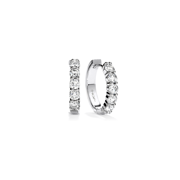 Lady's 18K White Gold MINI HOOP Earrings w/18 Diamonds Orin Jewelers Northville, MI