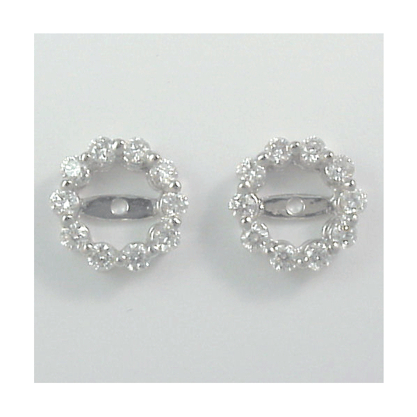 Lady's 14K White Gold Earring Jackets w/20 Diamonds Orin Jewelers Northville, MI