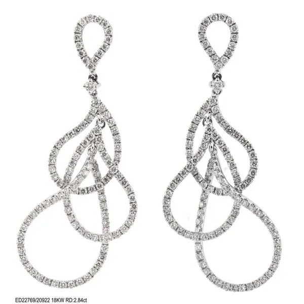 Lady's 18K White Gold Multi-Loop Earrings W/234 Diamonds Orin Jewelers Northville, MI