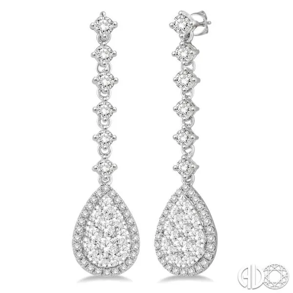 Lady's 14k White Gold Dangle Earrings With 78 Diamonds Orin Jewelers Northville, MI