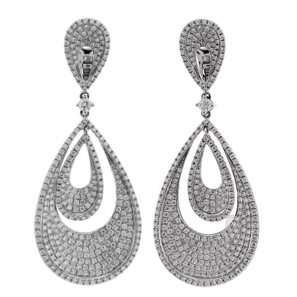18k White Gold Dangle Diamond Earrings Orin Jewelers Northville, MI