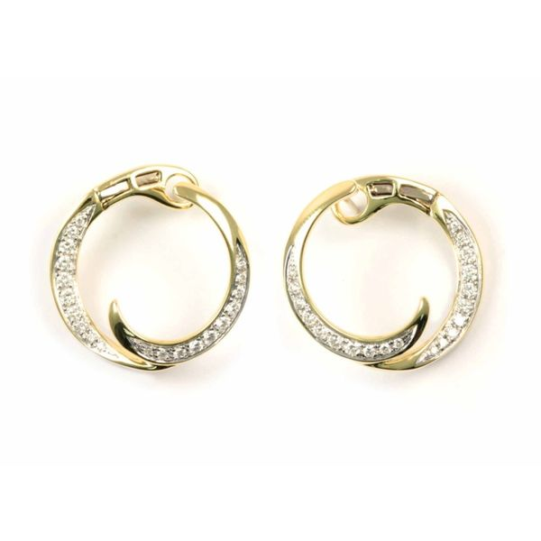 Lady's Two Tone 14 Karat Earrings With 40 Diamonds Orin Jewelers Northville, MI