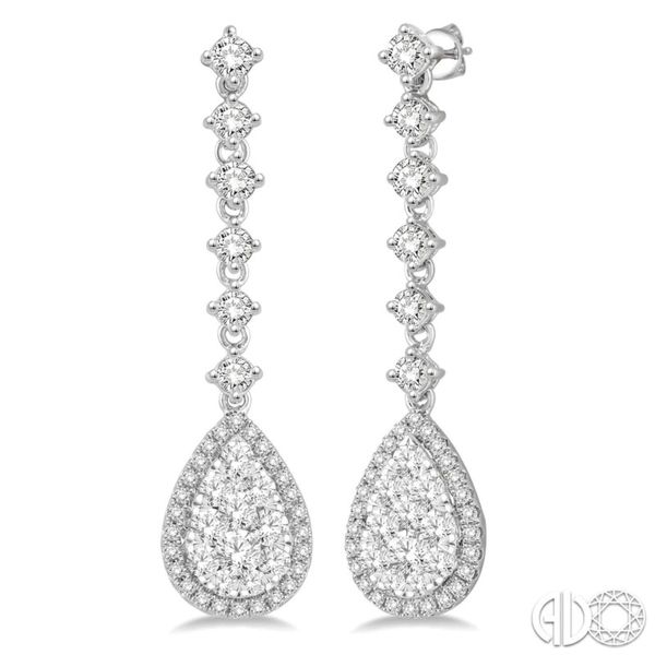 14k White Gold Dangle Earrings With 78 Diamonds Orin Jewelers Northville, MI