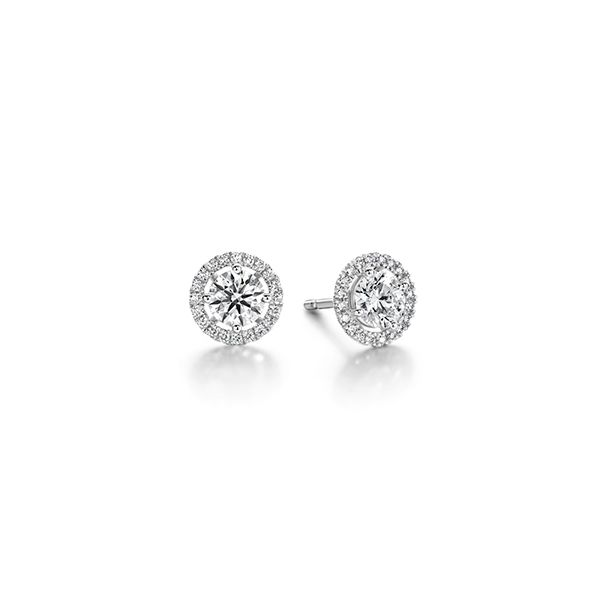 Lady's 18k White Gold JOY Earrings by Hearts on Fire With 30 Diamonds Orin Jewelers Northville, MI