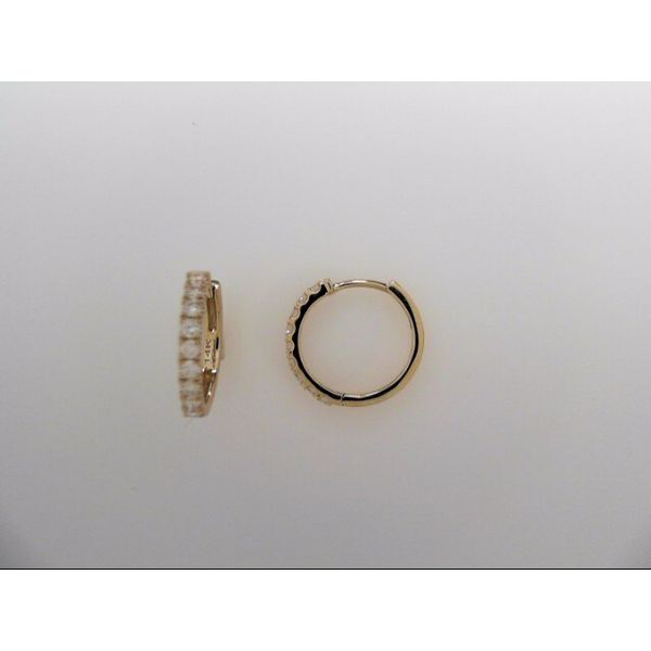 14k Yellow Gold Diamond Hoop Earrings With 18 Diamonds Orin Jewelers Northville, MI
