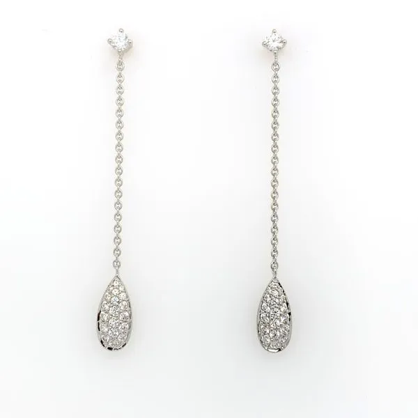 Lady's 14k White Gold Drop Earrings With 38 Diamonds Orin Jewelers Northville, MI