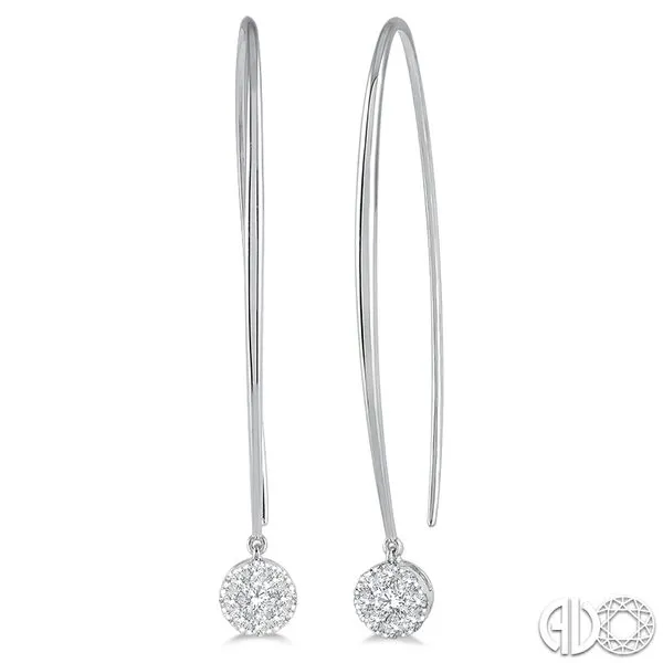 Lady's 14k White Gold Lovebright Diamond Dangle Earrings With 18 Diamonds Orin Jewelers Northville, MI