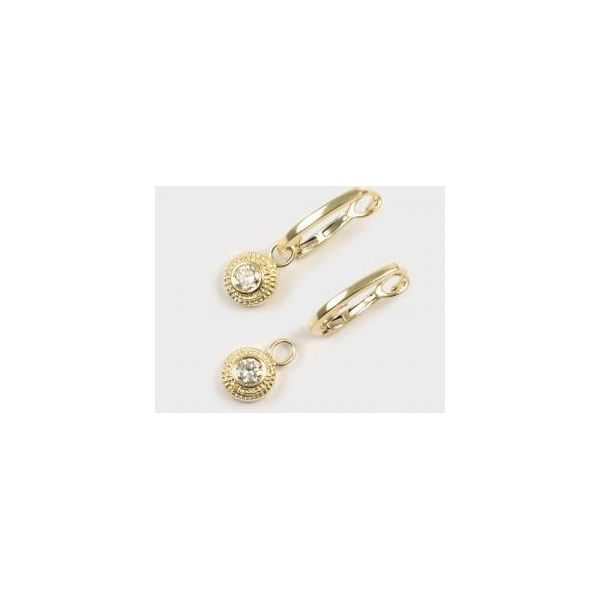 Lady's Yellow Gold 14 Karat Drop Earrings With 2 Diamonds Orin Jewelers Northville, MI