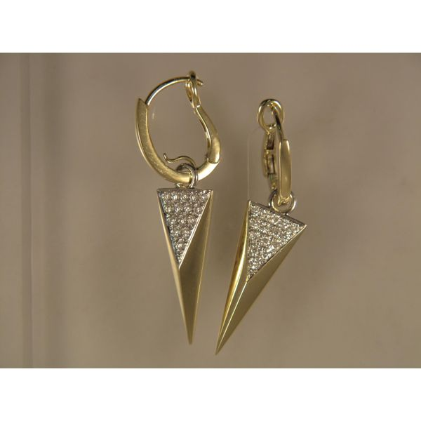14 Karat Yellow & White Gold Dangle Earrings With 30 Diamonds Orin Jewelers Northville, MI