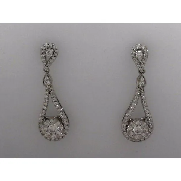 14k White Gold Drop Style Earrings With 114 Diamonds Orin Jewelers Northville, MI