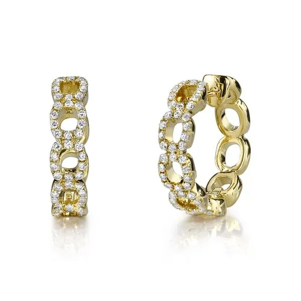 18k Yellow Gold Hoop Earrings With 100 Diamonds Orin Jewelers Northville, MI