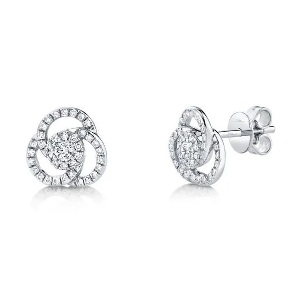 14k White Gold Love Knot Earrings With 76 Diamonds Orin Jewelers Northville, MI