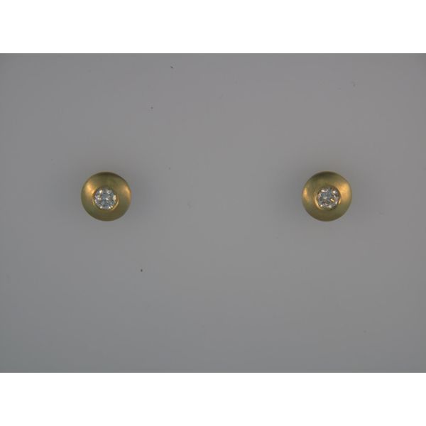 Lady's 14K Yellow Gold Stud Earrings W/2 Diamonds Orin Jewelers Northville, MI