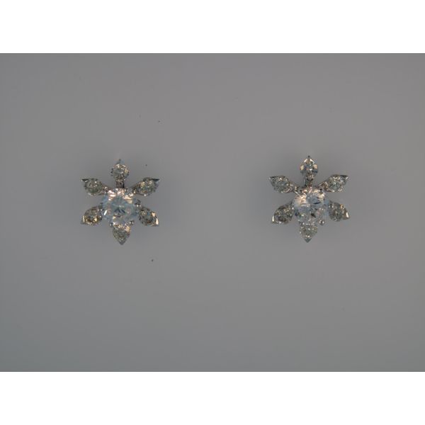 Lady's 14K White Gold Stud Earrings & Jackets With 12 Diamonds Orin Jewelers Northville, MI