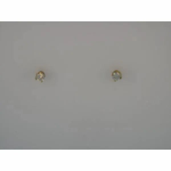 Lady's 14K Yellow Gold Stud Earrings W/2 Diamonds Orin Jewelers Northville, MI