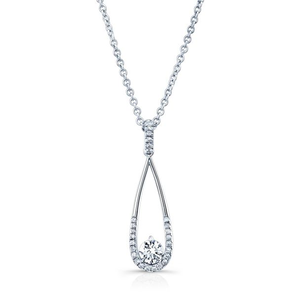 Lady's 18K White Gold Teardrop Pendant W/27 Diamonds Orin Jewelers Northville, MI