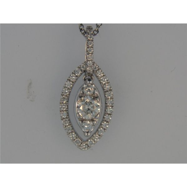 Lady's 18K White Gold Marquise Pendant W/37 Diamonds Orin Jewelers Northville, MI