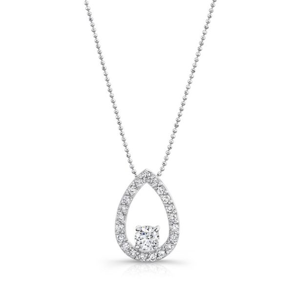 Lady's 18K White Gold Teardrop Pendant W/22 Diamonds Orin Jewelers Northville, MI