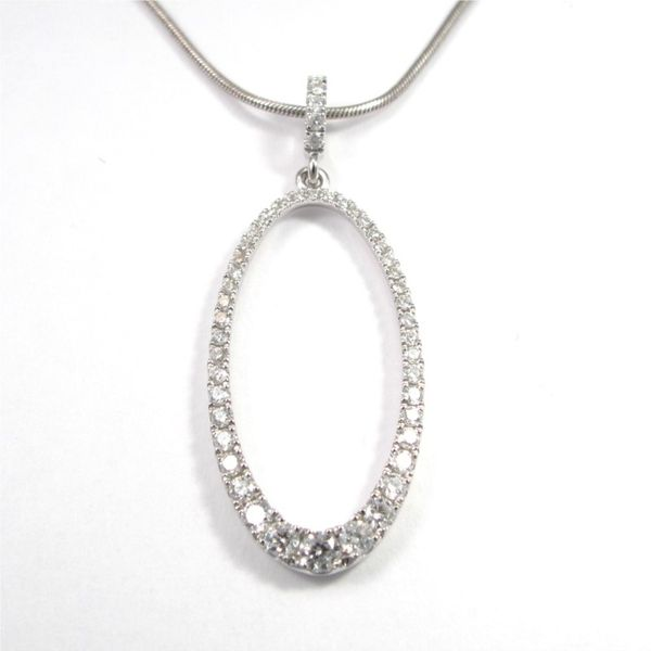 Lady's 14K White Gold Oval Pendant W/49 Diamonds Orin Jewelers Northville, MI