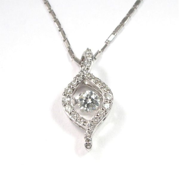 Lady's 14K White Gold Teardrop Pendant W/22 Diamonds Orin Jewelers Northville, MI