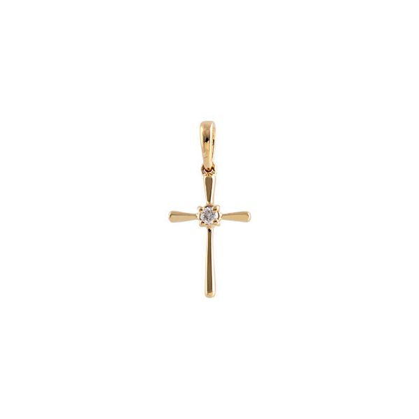 Lady's 14K Yellow Gold Cross Pendant w/1 Diamond Orin Jewelers Northville, MI