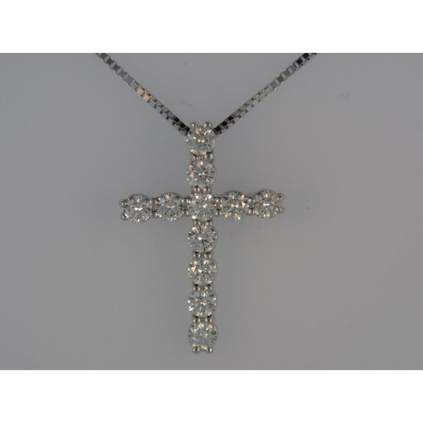 Lady's 18K White Gold Cross Pendant W/11 Diamonds Orin Jewelers Northville, MI