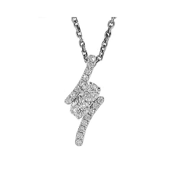 Lady's 18K White Gold Friendship & Love Pendant W/18 Diamonds Orin Jewelers Northville, MI