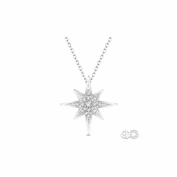 Lady's 14K White Gold Star Pendant W/21 Diamonds Orin Jewelers Northville, MI