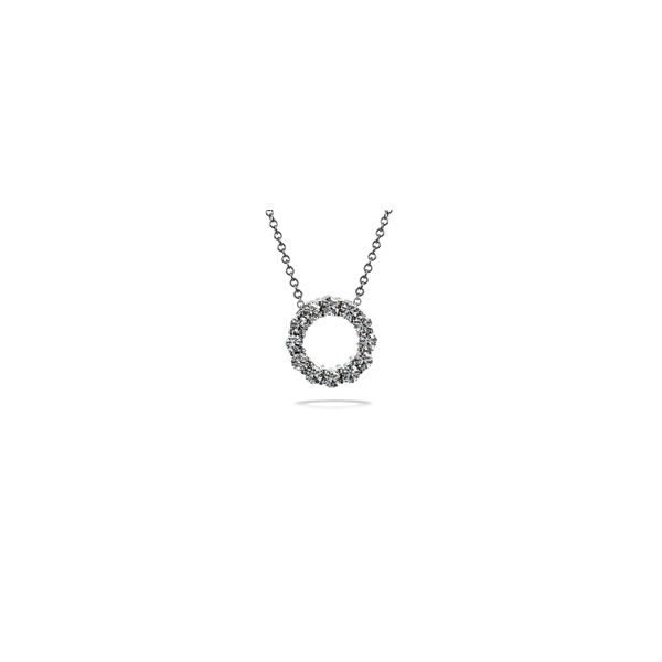 Lady's 18k White Gold WHIMSICAL MINI CIRCLE Pendant W/12 Diamonds Orin Jewelers Northville, MI