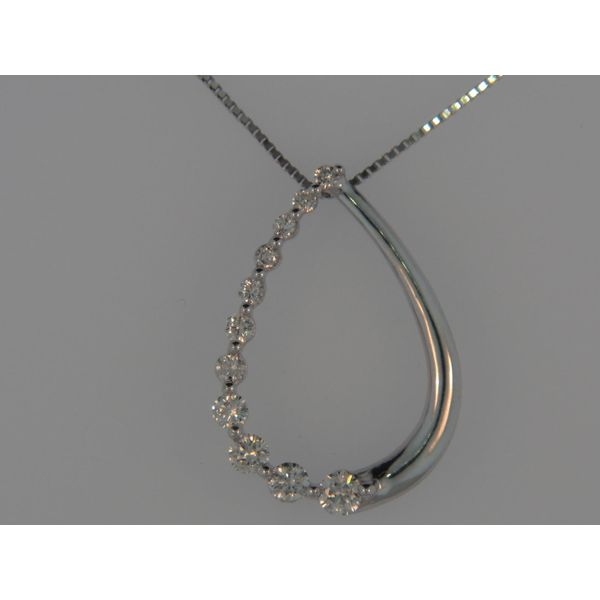 Lady's 14K White Gold Teardrop Pendant w/11 Diamonds Orin Jewelers Northville, MI