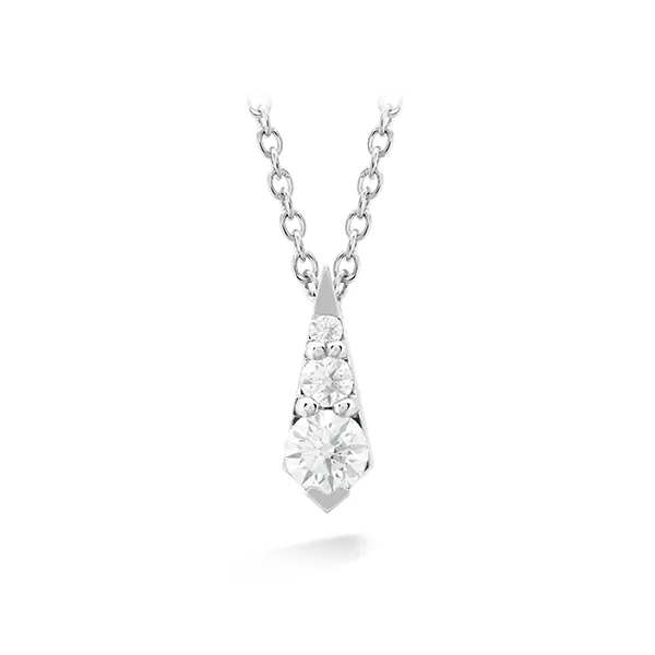 Lady's 18K White Gold Triplicity Drop Pendant W/3 HOF Diamonds Orin Jewelers Northville, MI