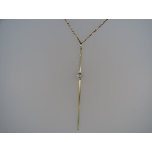 Lady's 14K Yellow Gold Stiletto Pendant W/1 Diamond Orin Jewelers Northville, MI