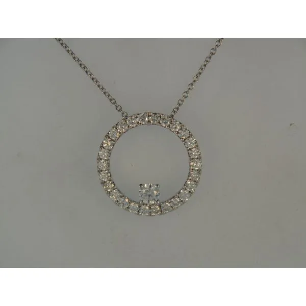 Lady's 18K White Gold Circle Pendant w/27 Diamonds Orin Jewelers Northville, MI