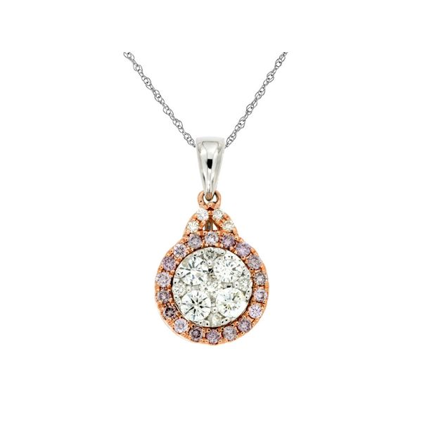 Round Pendant with Pink & Yellow Diamonds Orin Jewelers Northville, MI