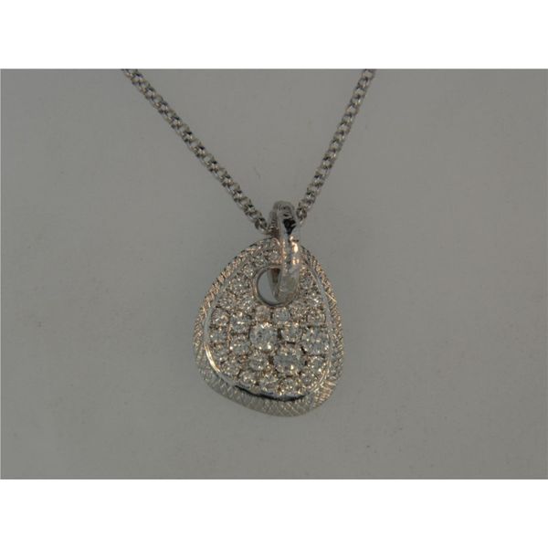 Lady's 18K White Gold Pebbles Trilliant Pendant w/30 Diamonds Orin Jewelers Northville, MI