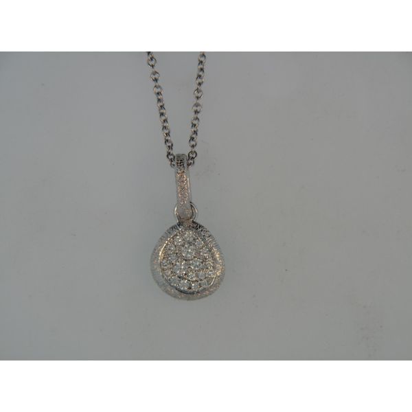 Lady's 18K White Gold Mini Pebbles Trilliant Pendant w/19 Diamonds Orin Jewelers Northville, MI
